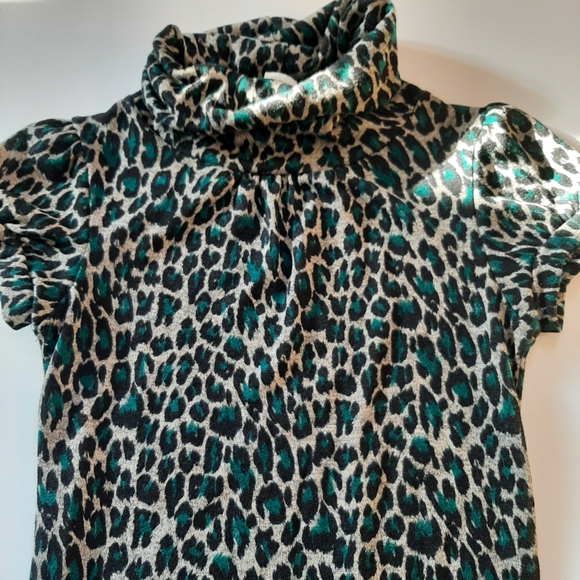 Emerald Green Leopard Print Mini Dress - Picture 3 of 9